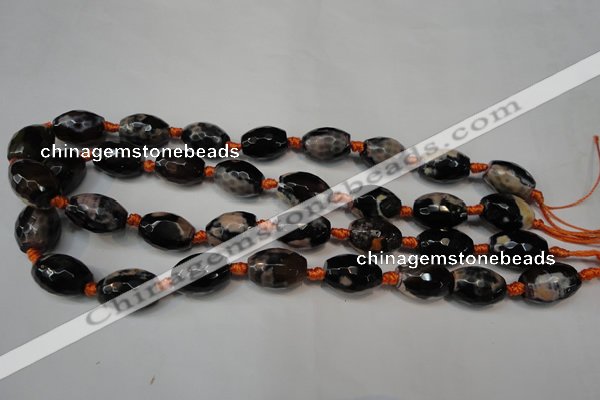 CAG5781 15 inches 12*16mm faceted rice fire crackle agate beads