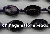 CAG5782 15 inches 12*16mm faceted rice fire crackle agate beads