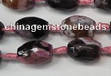 CAG5783 15 inches 12*16mm faceted rice fire crackle agate beads