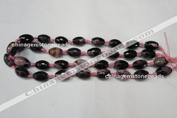 CAG5783 15 inches 12*16mm faceted rice fire crackle agate beads