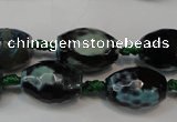 CAG5784 15 inches 12*16mm faceted rice fire crackle agate beads