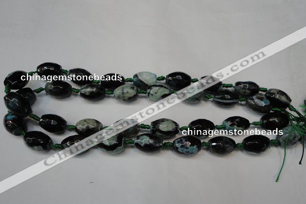 CAG5784 15 inches 12*16mm faceted rice fire crackle agate beads