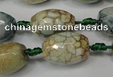 CAG5788 15 inches 13*18mm faceted rice fire crackle agate beads