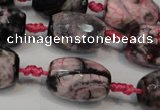 CAG5789 15 inches 13*18mm faceted rice fire crackle agate beads