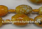 CAG5790 15 inches 13*18mm faceted rice fire crackle agate beads