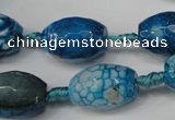 CAG5792 15 inches 13*18mm faceted rice fire crackle agate beads