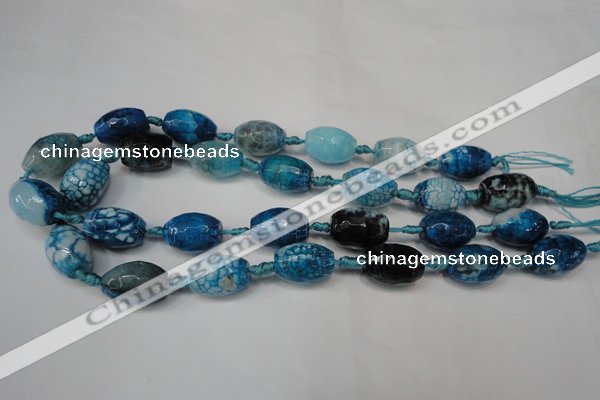 CAG5792 15 inches 13*18mm faceted rice fire crackle agate beads