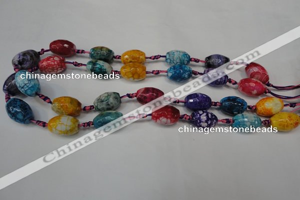 CAG5794 15 inches 13*18mm faceted rice fire crackle agate beads
