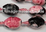 CAG5795 15 inches 13*18mm faceted rice fire crackle agate beads