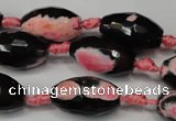 CAG5796 15 inches 13*22mm faceted rice fire crackle agate beads