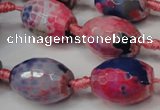 CAG5799 15 inches 15*20mm faceted rice fire crackle agate beads