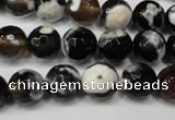 CAG5807 15 inches 10mm faceted round fire crackle agate beads