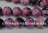 CAG5810 15 inches 10mm faceted round fire crackle agate beads