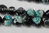 CAG5811 15 inches 10mm faceted round fire crackle agate beads