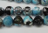 CAG5812 15 inches 10mm faceted round fire crackle agate beads