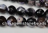 CAG5814 15 inches 10mm faceted round fire crackle agate beads