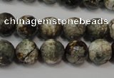 CAG5815 15 inches 10mm faceted round fire crackle agate beads