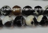 CAG5823 15 inches 12mm faceted round fire crackle agate beads