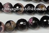CAG5825 15 inches 12mm faceted round fire crackle agate beads