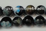 CAG5829 15 inches 12mm faceted round fire crackle agate beads