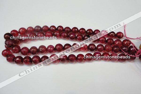 CAG5832 15 inches 12mm faceted round fire crackle agate beads