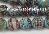 CAG5834 15 inches 12mm faceted round fire crackle agate beads