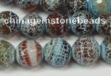 CAG5834 15 inches 12mm faceted round fire crackle agate beads