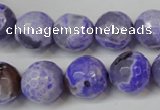 CAG5843 15 inches 14mm faceted round fire crackle agate beads