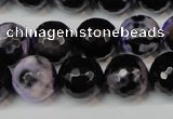 CAG5846 15 inches 14mm faceted round fire crackle agate beads