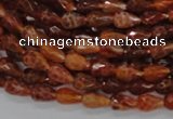 CAG585 15.5 inches 6*9mm faceted teardrop natural fire agate beads