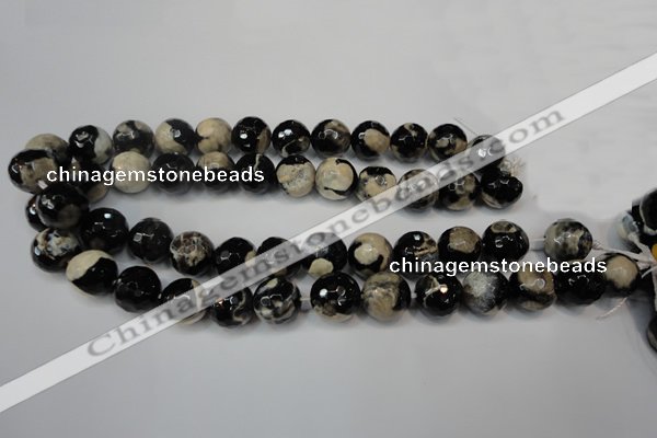 CAG5855 15 inches 16mm faceted round fire crackle agate beads