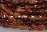 CAG586 15.5 inches 8*12mm faceted teardrop natural fire agate beads