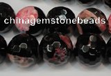 CAG5862 15 inches 16mm faceted round fire crackle agate beads