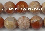 CAG5868 15 inches 16mm faceted round fire crackle agate beads