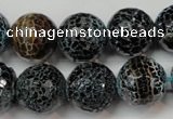 CAG5872 15 inches 16mm faceted round fire crackle agate beads