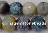 CAG5873 15 inches 16mm faceted round fire crackle agate beads