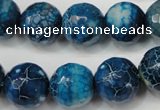 CAG5874 15 inches 16mm faceted round fire crackle agate beads