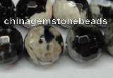 CAG5876 15 inches 18mm faceted round fire crackle agate beads