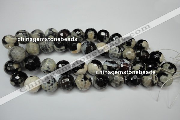 CAG5876 15 inches 18mm faceted round fire crackle agate beads