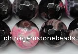 CAG5877 15 inches 18mm faceted round fire crackle agate beads