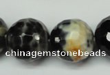 CAG5880 15 inches 20mm faceted round fire crackle agate beads