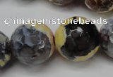 CAG5882 15 inches 20mm faceted round fire crackle agate beads