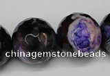 CAG5883 15 inches 20mm faceted round fire crackle agate beads