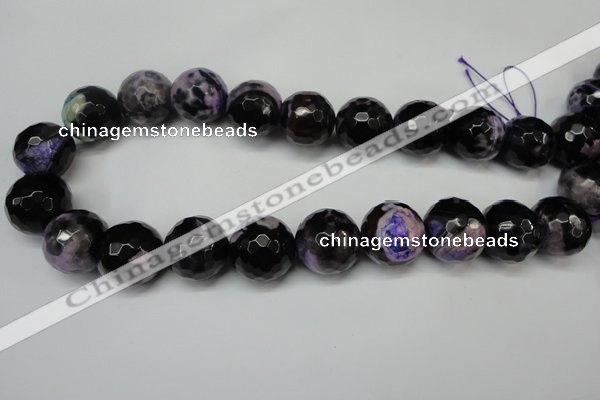 CAG5883 15 inches 20mm faceted round fire crackle agate beads