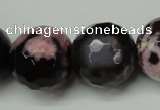 CAG5884 15 inches 20mm faceted round fire crackle agate beads