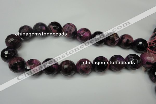 CAG5885 15 inches 20mm faceted round fire crackle agate beads