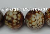 CAG5888 15 inches 20mm faceted round fire crackle agate beads