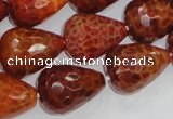 CAG589 15.5 inches 15*20mm faceted teardrop natural fire agate beads