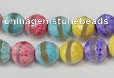 CAG5890 15 inches 10mm faceted round tibetan agate beads wholesale