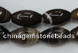 CAG5913 15 inches 12*20mm rice Madagascar agate gemstone beads